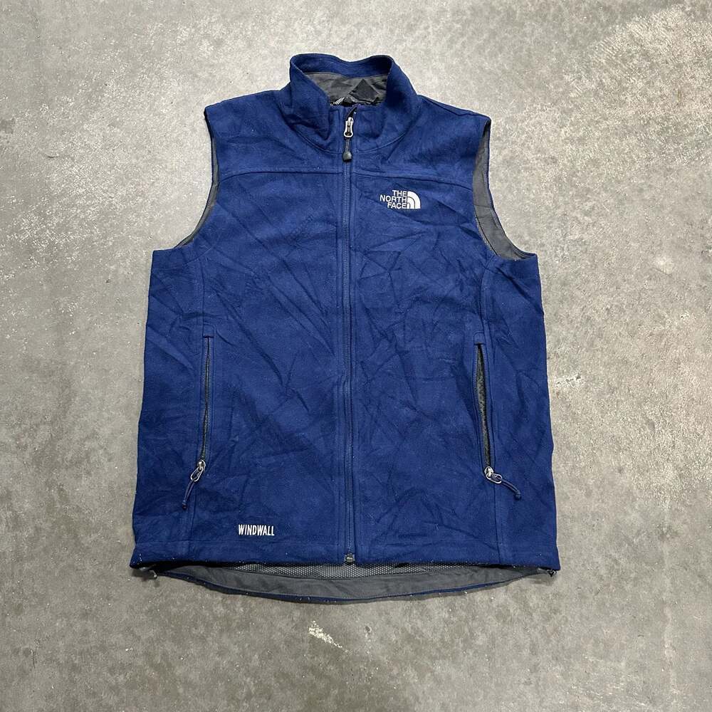 The North Face Windwall Blue Fleece Full Zip Vest Size Small